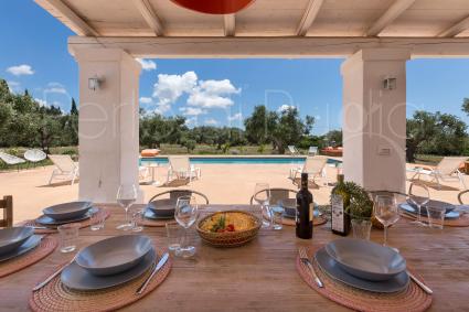 lunch or dine al fresco with pool view