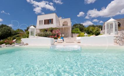 the view of the villa from the pool