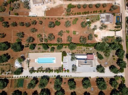The villa seen from the drone