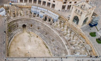 The Roman amphitheater in Sant`Oronzo square